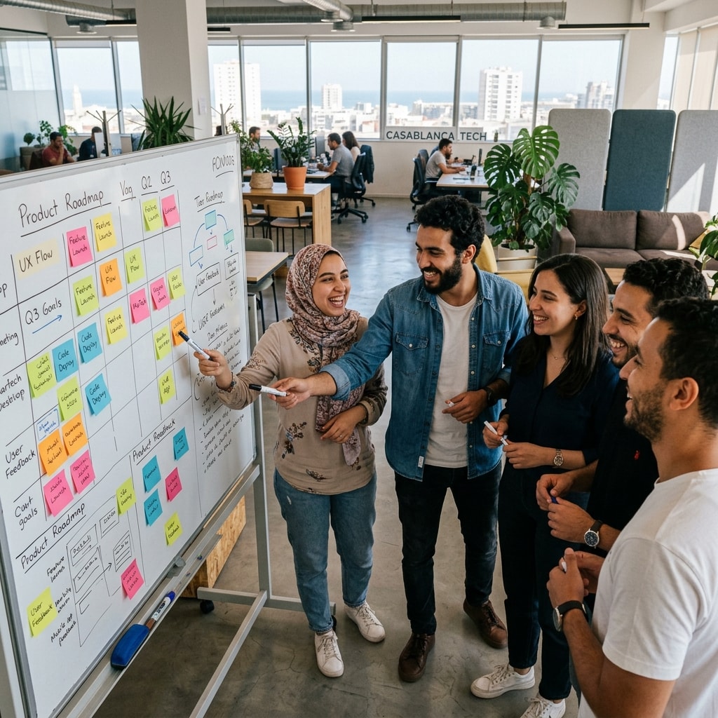 Customer Obsession team collaborating at Casablanca tech office